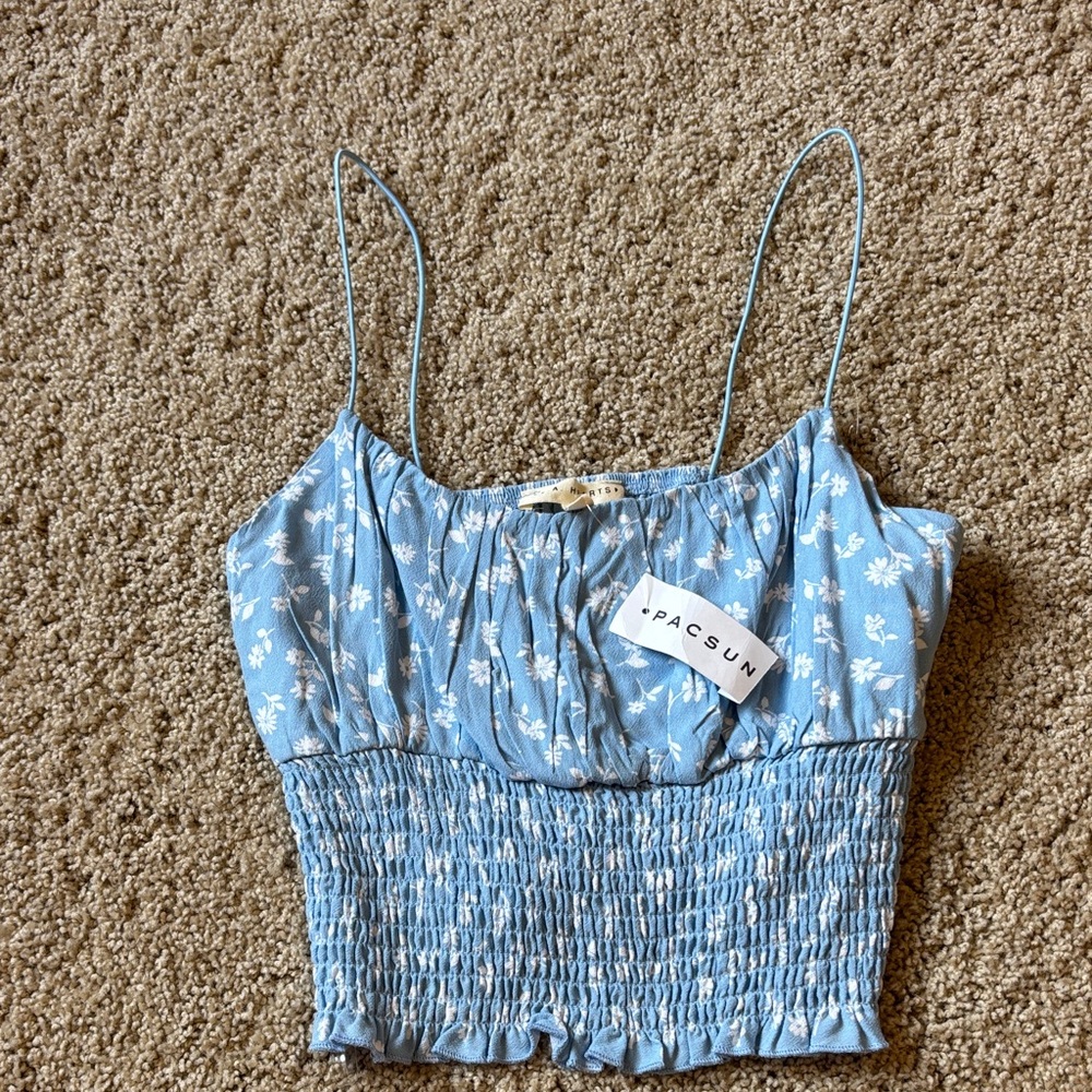 PacSun Light Blue Floral Camisole